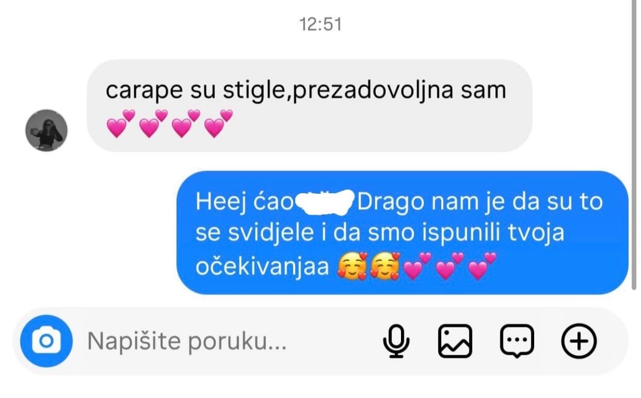 Utisak zadovoljne mušterije DS Socks
