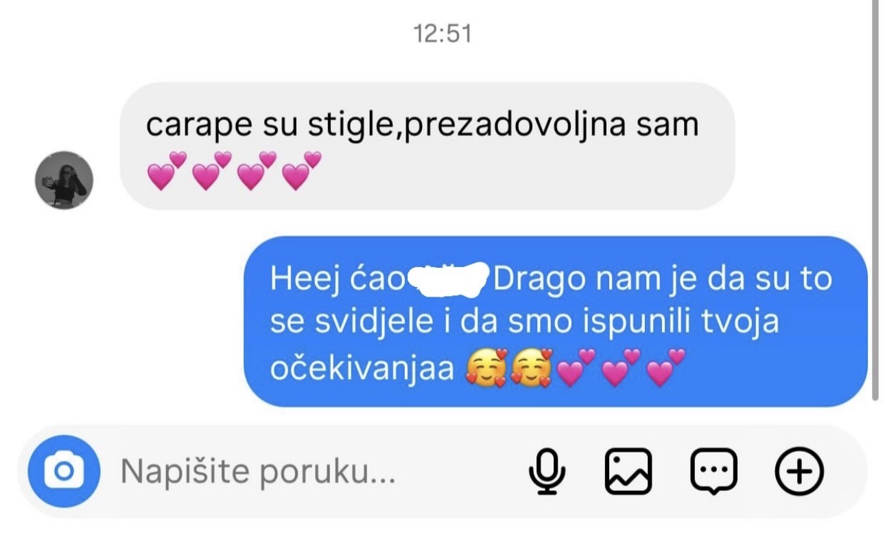 Utisak zadovoljne mušterije DS Socks